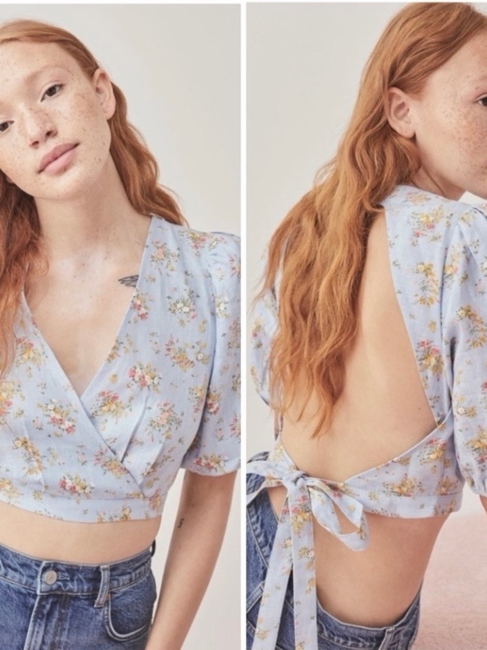 Reformation Biscotti Linen Crop Top size XL Excellent condition!